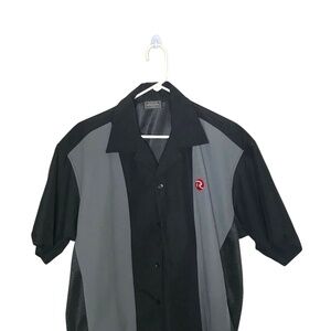 Rossignol Men’s Bowling Style Shirt Size XL Black Grey Short Sleeve Ski Brand